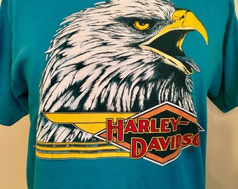 RASHOMONG(ラショウモン)★Harley Davidson Eagle Pigment T Vintage 1986 Harley Davidson Paper Thin T-shirt, Screaming
