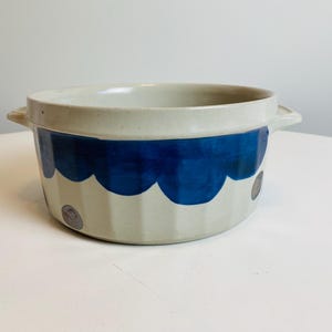 Iron Mountain Stoneware Lookout Mountain, Casserole Dish, Nancy Patterson Lamb, USA Pottery, Modernist Stoneware Bowl