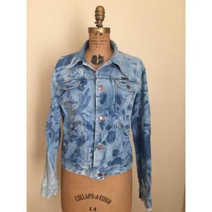 Vintage 80s Wrangler No Fault Denim Jean Jacket, Size 44 Distressed Bleached USA