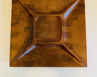 Vintage Digsmed Denmark Teak Square Cheese and Cracker Tray