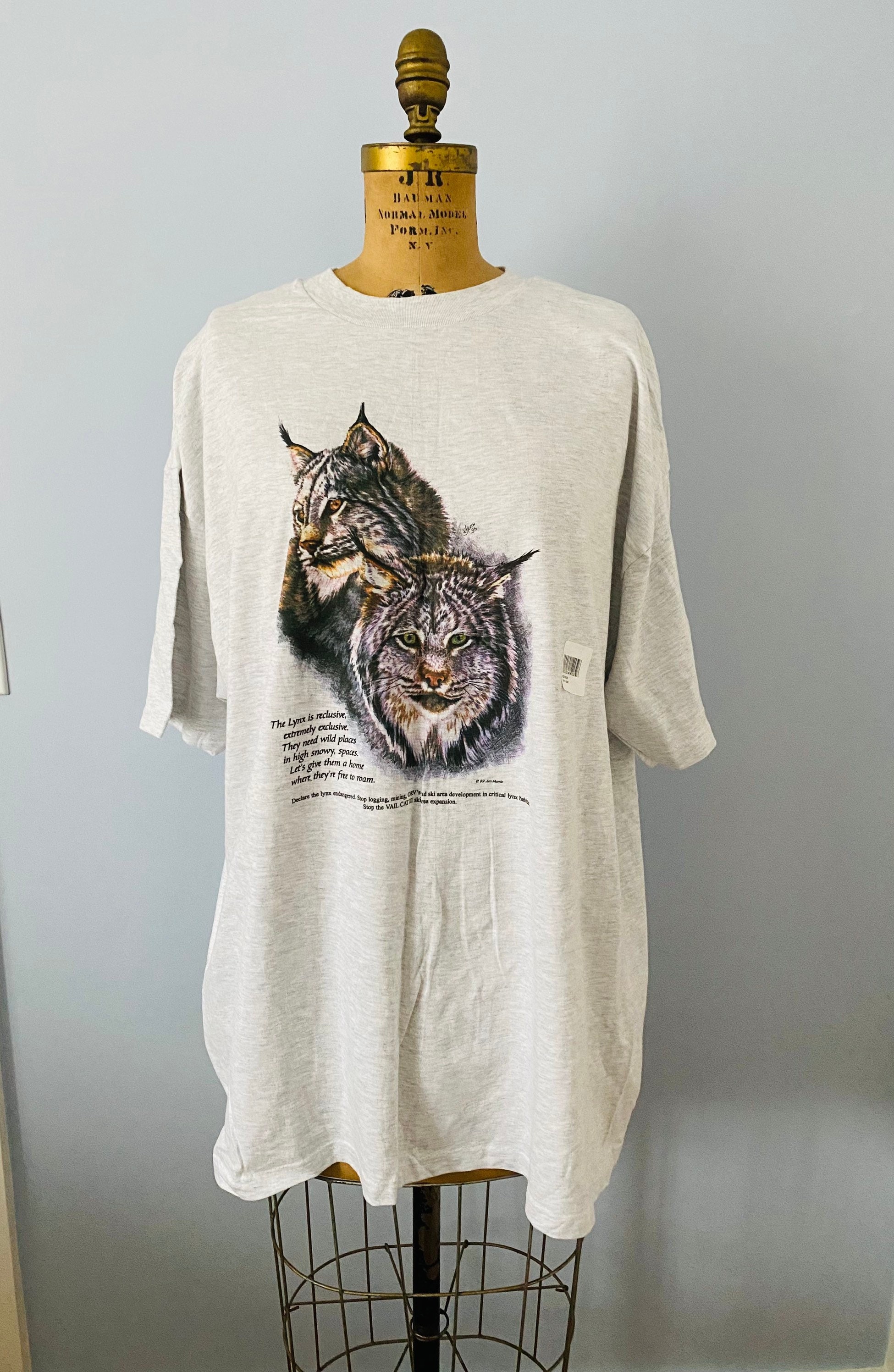 Vintage Jim Morris Lynx T-shirt, New Old Stock Environmental T