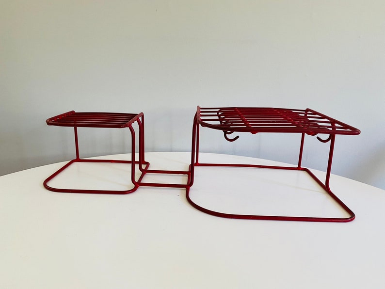 Vintage Red Dish Rack Retro Red Storage Shelf Dish Rack - Etsy