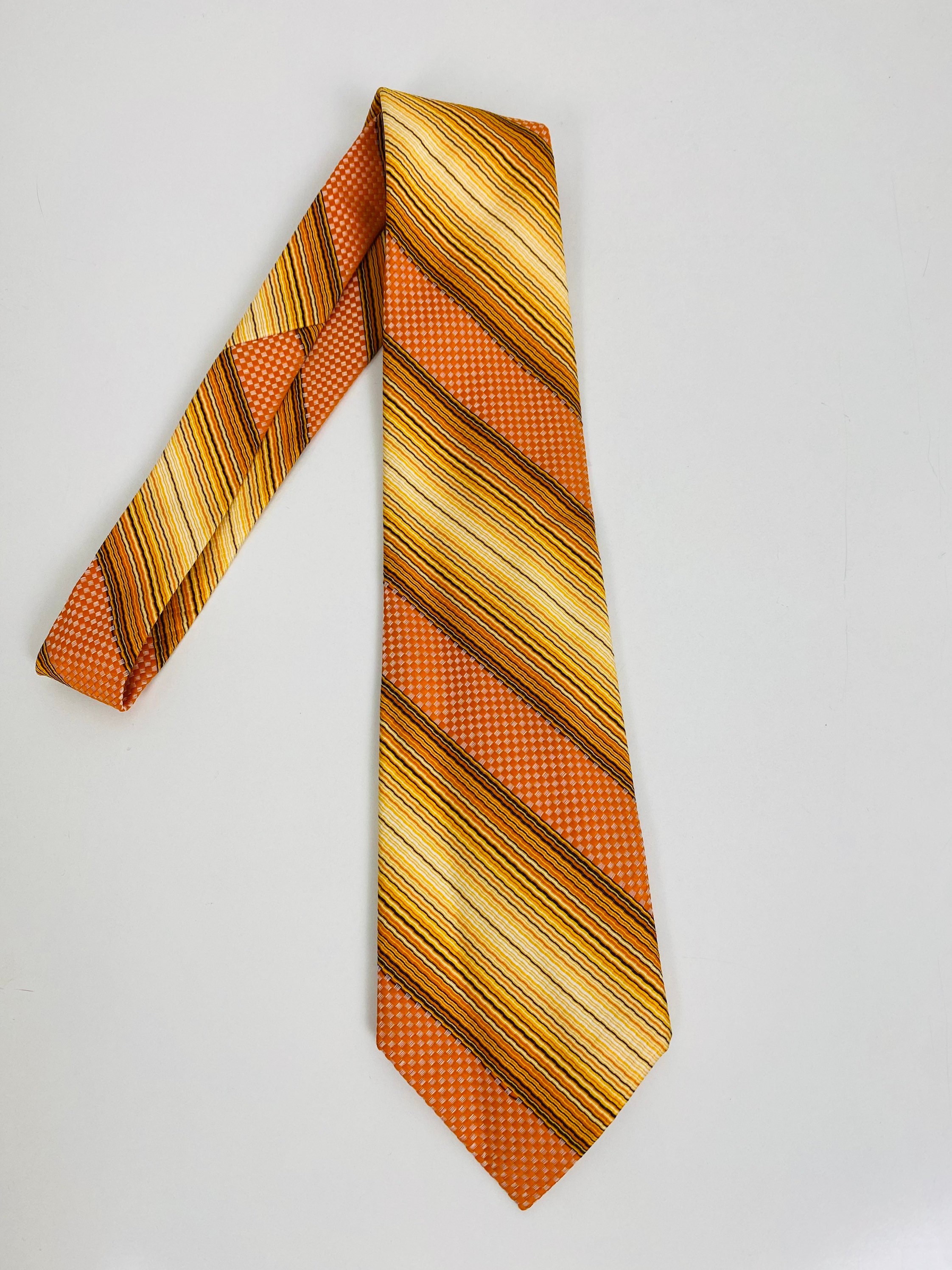 Vintage D'zio Striped Necktie 1960s / 1970s Orange - Etsy