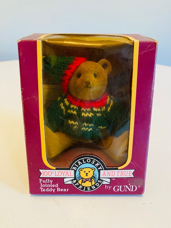 Vintage Gund Bialosky & Friends Fully Jointed Christmas Teddy Bear