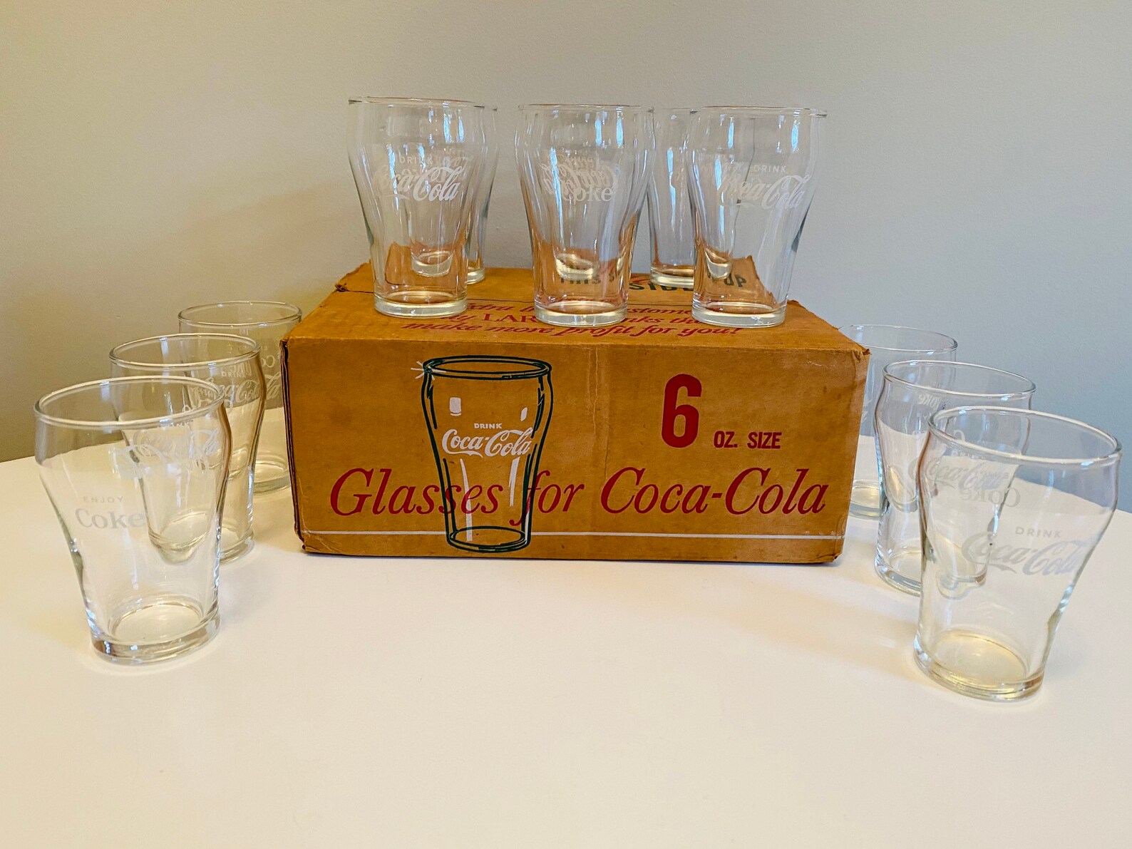 Vintage Libbey Coca Cola Glasses in Original Box, Set of 12, 6 Ounce ...