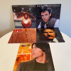 Lot of 5 Pop / Folk Rock Albums, Kenny Loggins, Rick Springfield, Hall & Oates, Jackson Browne, Gordon Lightfoot, Record Albums, Vinyl LP