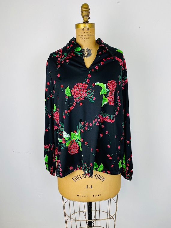 Vintage Carol Henry Plus Size Women's Floral Blou… - image 1