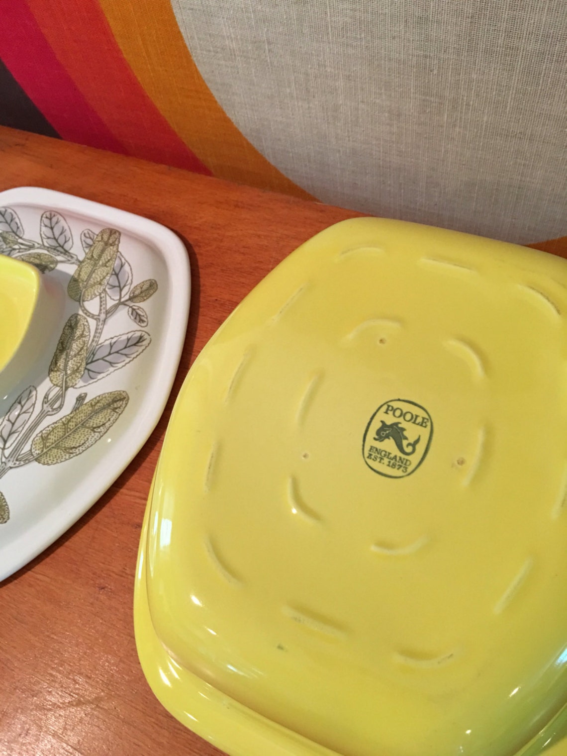 Vintage Poole England Sage Casserole Dish With Lid Mid Etsy