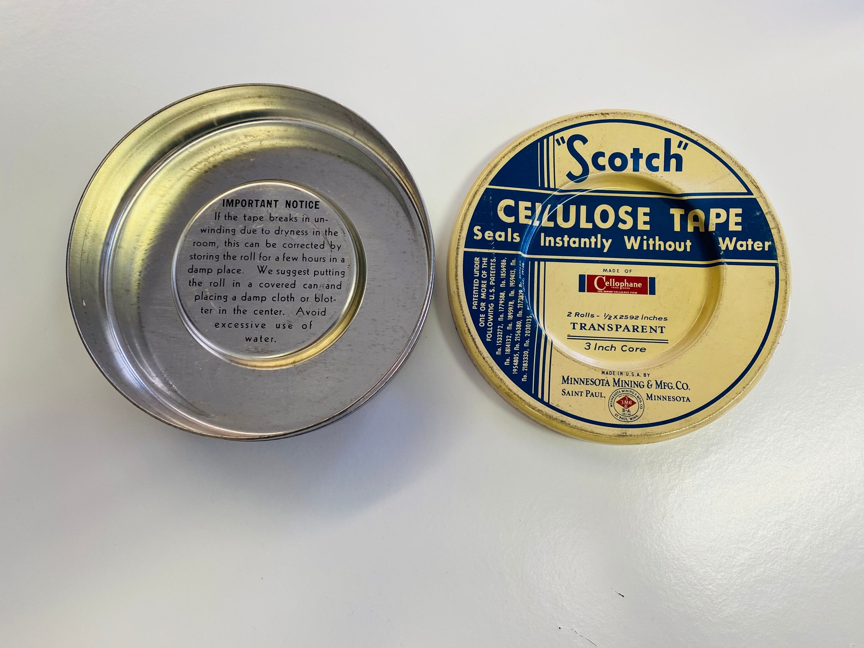 Vintage Scotch Tape Container Empty Tin for Scotch Cellulose Etsy