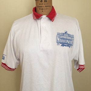 Vintage NSRA National Street Rod Association Polo Shirt, 1995 Street Rod Nationals Syracuse NY, Gift for Him, 1990s Street Rod Collar Shirt