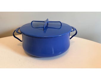 ヴィンテージ Dansk Kobenstyle 3クォート ブルー エナメル加工ダッチオーブン フランス製