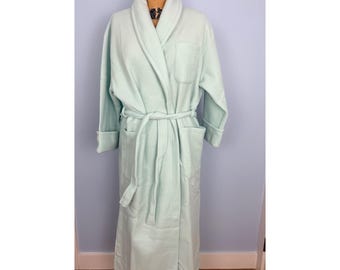 Vintage Blair Mint Green Fleece Robe With Pockets & Tie Belt Size SML Deadstock