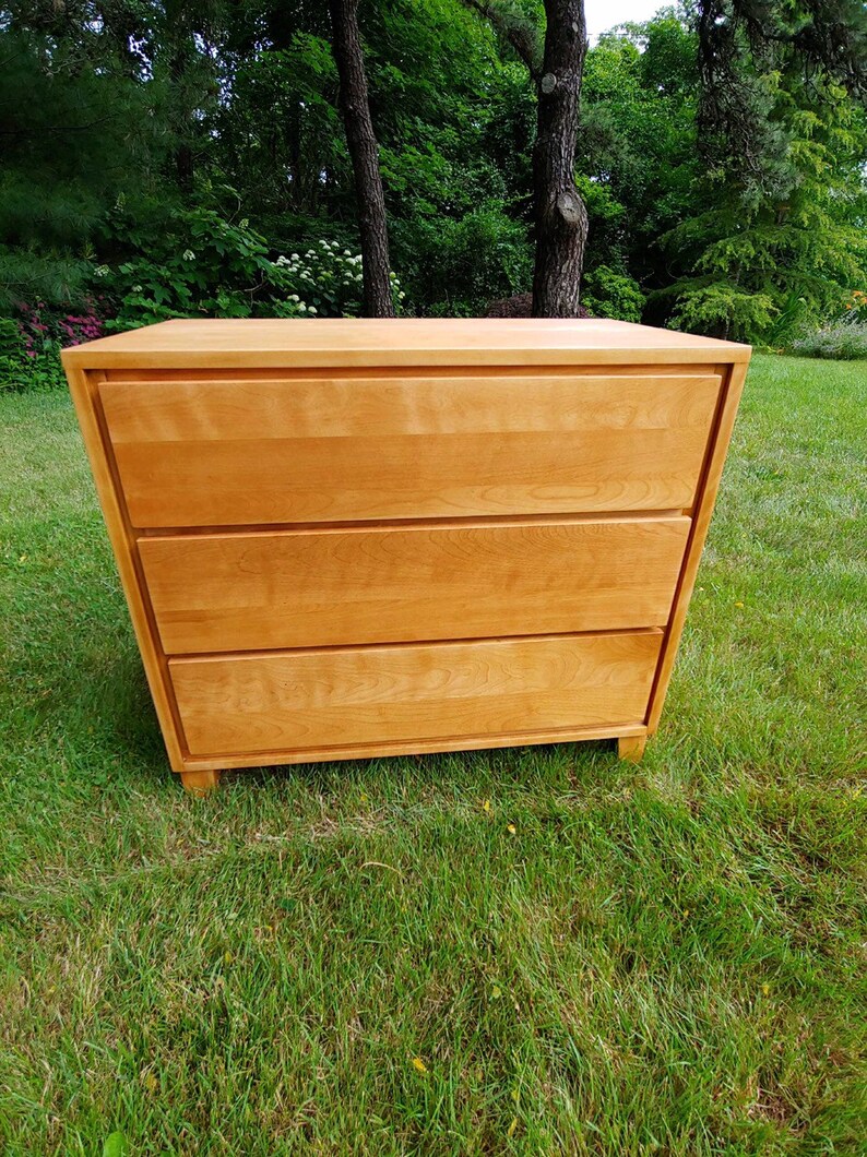 Mid Century Modern Conant Ball Three Drawer Dresser Birch Etsy