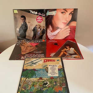 80年代ポップ/ロックアルバム5枚セット、メン・アット・ワーク、ローラ・ブラニガン、シーナ・イーストン、タコ、ロッド・スチュワート、1980年代レコードアルバム、ビニールLP、80年代音楽