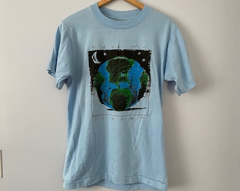 Vintage Save My Planet T-shirt, 1990 The Wildside, Size Medium, Screen Stars Best, Made in USA, Single Stitch, 90s Earth Day Graphic Tee