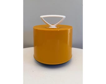 Vintage Disk-Go-Case 45 RPM Vinyl Record Storage Organizer Yellow Plastic Retro