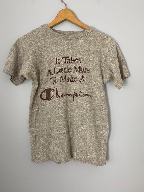 Vintage Champion Spellout T-shirt, Size Small, It Takes a Little