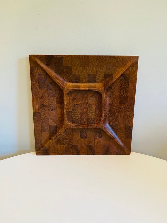 食器 DENMARK DIGSMED DESIGN Vintage Digsmed Denmark Teak Square Cheese and Cracker Tray, Teak