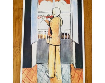 Vtg 1985 Turku Music Festival Poster Matisse Le Violoniste à la Fenêtre 34x21.5