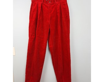 Vintage Polo Ralph Lauren Red Corduroy Pants Made In USA Size 36 100% Cotton