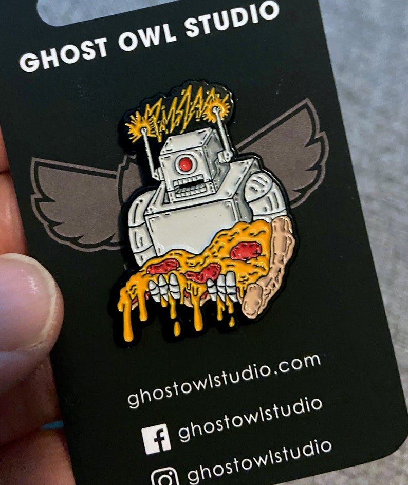 Hungry Robot Enamel Pin image 1