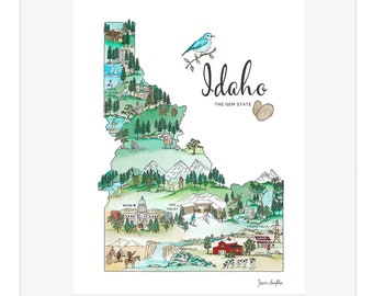 Idaho Map Print Boise Print Idaho Poster Boise Map - Etsy