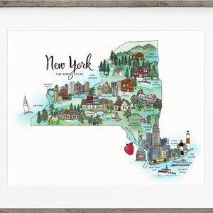 New York Art, New York Print, Map Art of New York