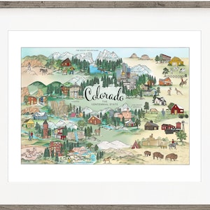 Colorado Art, Colorado Print, Map Art of Colorado