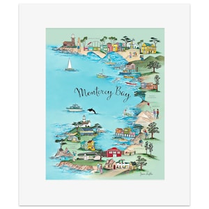 Monterey Bay Map Art Print