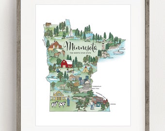 Minnesota Illustrated Travel Map