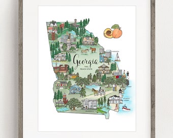 Georgia Illustrated Travel Map
