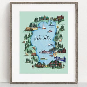 Lake Tahoe Illustrated Travel Map
