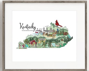 Kentucky Illustrated Travel Map
