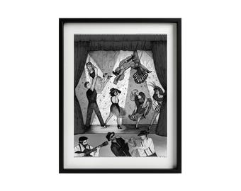 The Theatre : Signed with Mat (11x14)