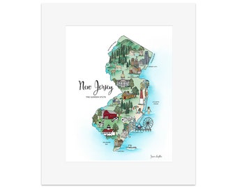 New Jersey Map Art Print