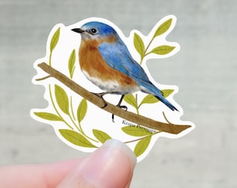 Eastern Blue bird sticker, 3 x 2.9 inches sticker