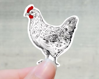 Hen bird sticker, 2.58 x 3 inches sticker