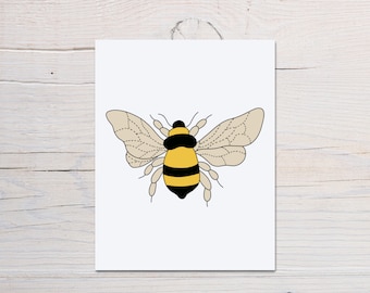 BEES greeting card -Bee lovers greeting cards - Cards for him- 4.25 x 5.5" blank all occasion greeting card