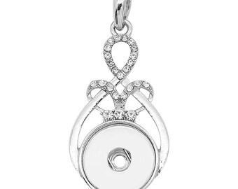 Silver Love Knot Snap Pendant with Stainless Steel Chain