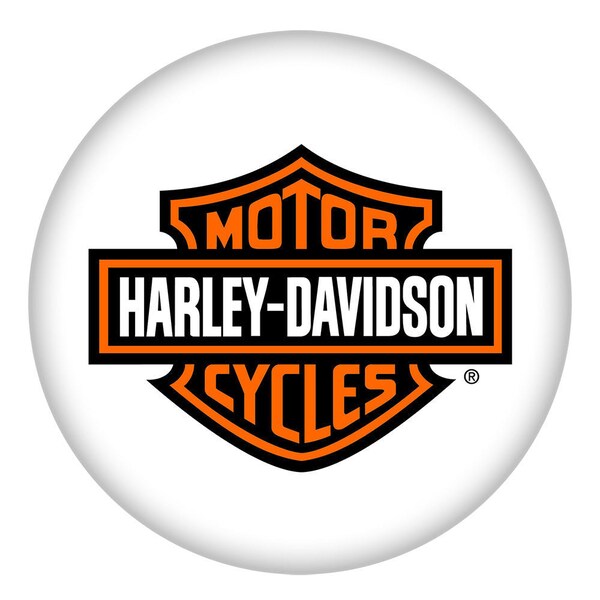 Harley Davidson Motorcycle 20mm Painted Ceramic Snap