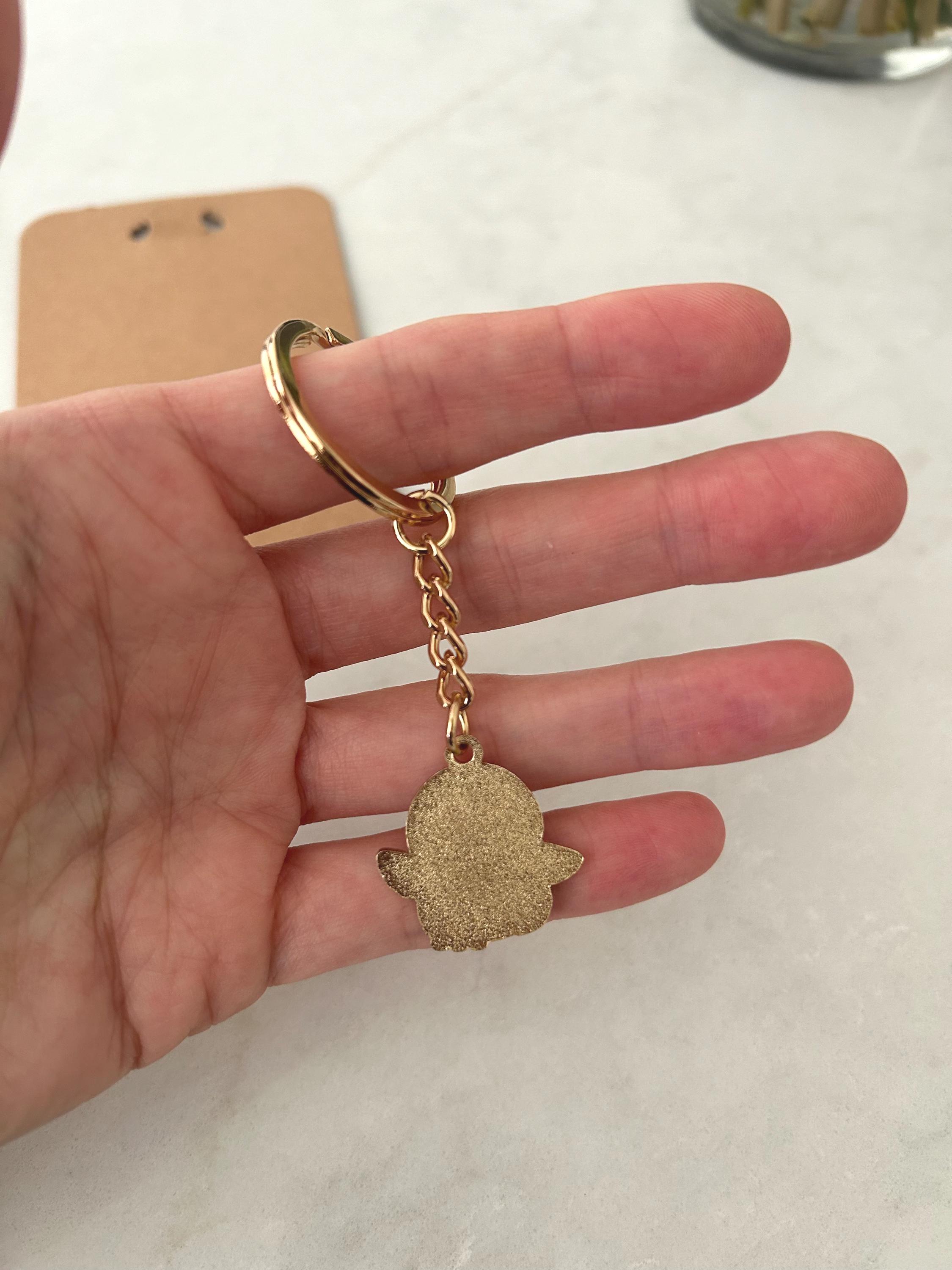 Penguin Hug Keychain: Gold Metal Friend Gift - Etsy