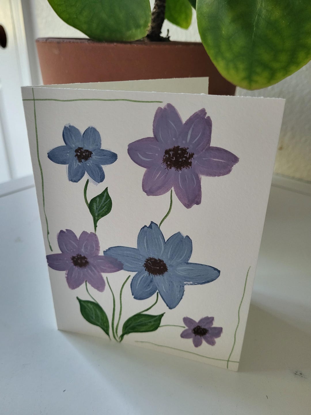 Hand Painted Botanical Cards | Original Floral Acrylic Paintings ...