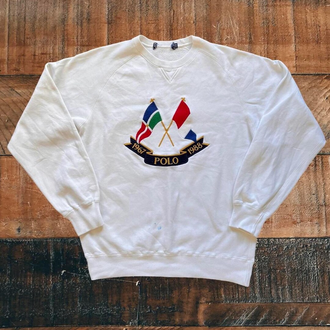 Vintage OG Polo Ralph Lauren Cross Flags Anniversary Sweater - Etsy