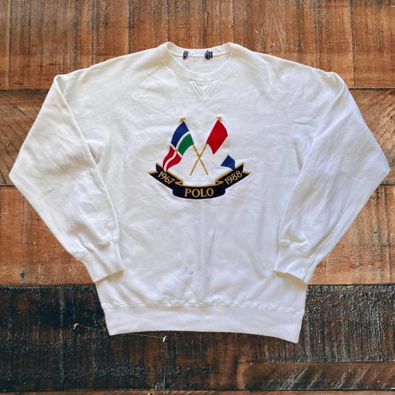 Vintage OG Polo Ralph Lauren Cross Flags Anniversary Sweater - Etsy