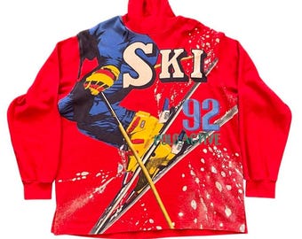 Seltener Vintage Polo Ralph Lauren Ski Rollkragenpullover