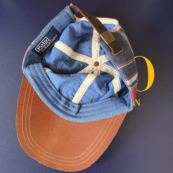 Leather Strap Polo Plaid Hat Polo Ralph Lauren Tartan Fish Leather