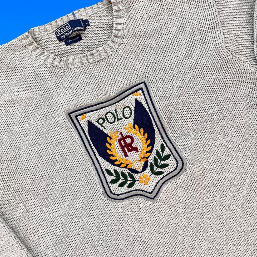 トップス 90s Polo Ralph Lauren Uni Crest Patch Polo Ralph Lauren Vintage 90's Uni Crest Shield Patch Long