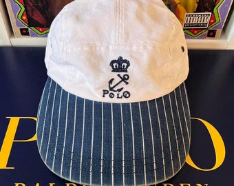 Vintage Polo Ralph Lauren Anker Lange Spitze Riemen Zurück Cap