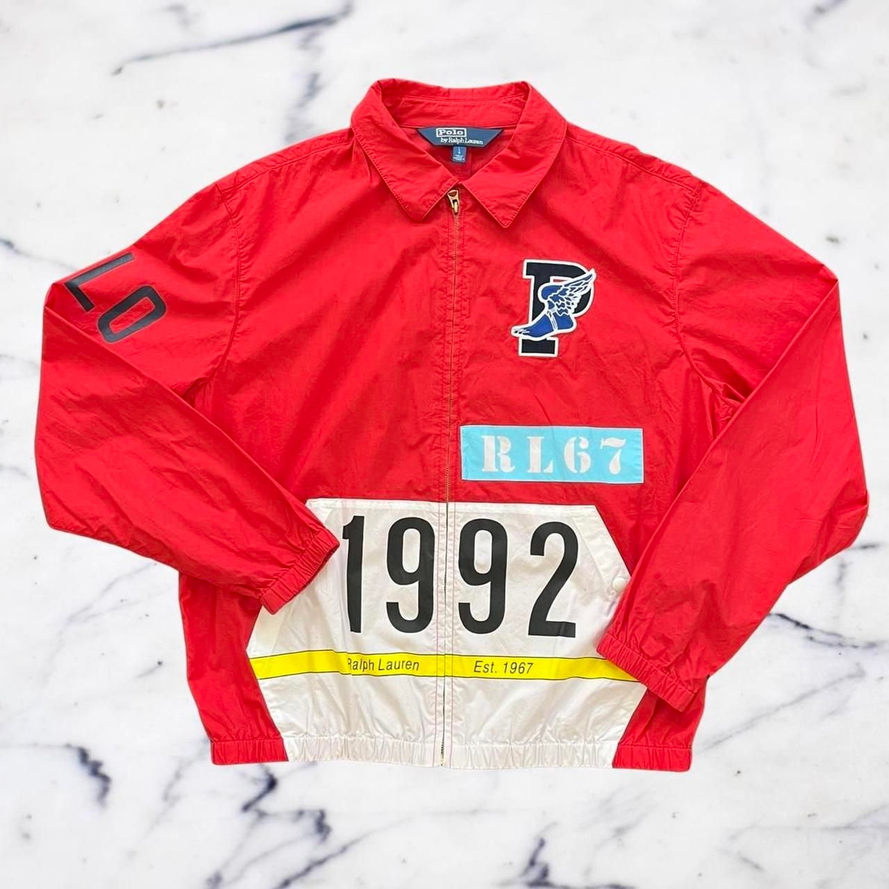 Rare Polo Ralph Lauren Windbreaker 1992 Stadium Plate P-Wing Jacket