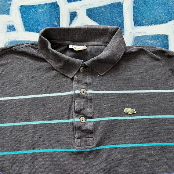 【希少ビンテージ】Lacoste ストライプポロシャツ 希少ビンテージ】Lacoste ストライプポロシャツ